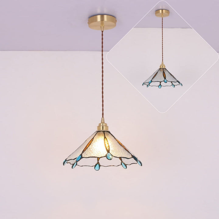 Retro Glassmaleri Tiffany Kjegle Pendellampe | Skanto