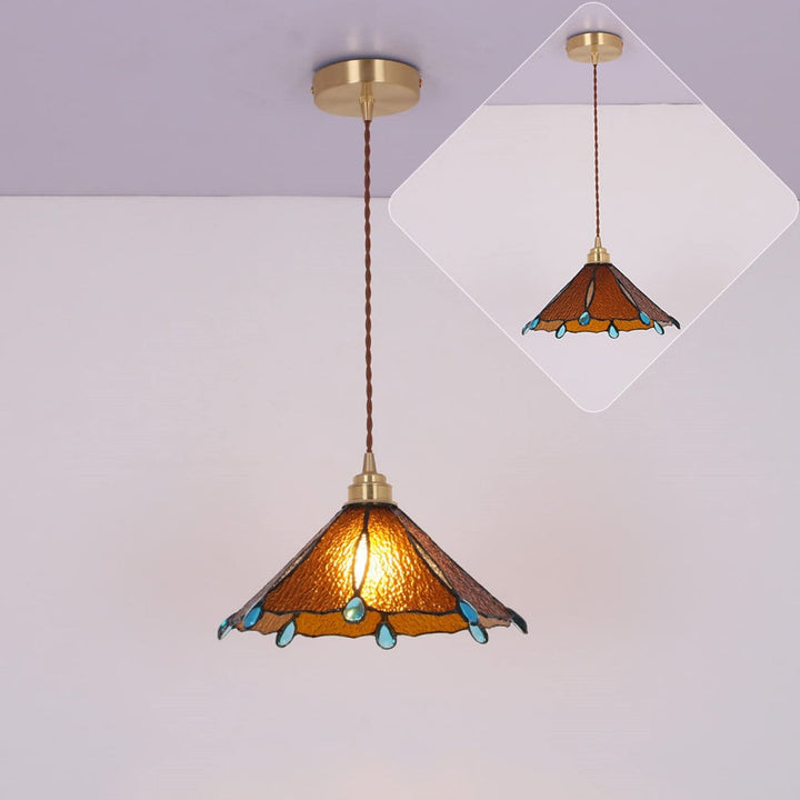 Retro Glassmaleri Tiffany Kjegle Pendellampe | Skanto