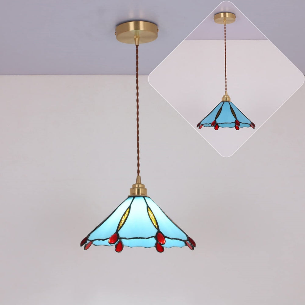Retro Glassmaleri Tiffany Kjegle Pendellampe | Skanto