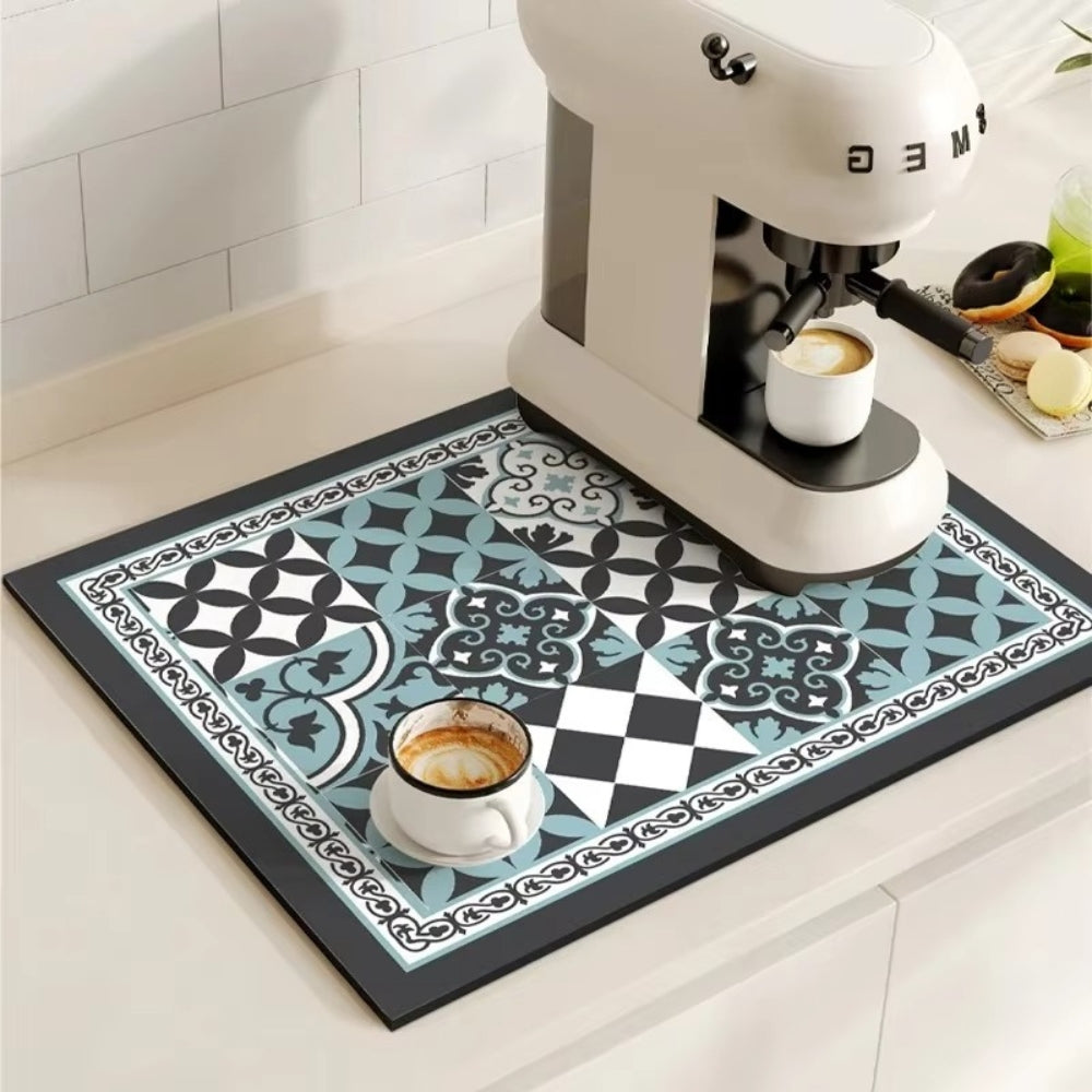 Skanto | Retro Flisdesign Absorberende Kaffematte