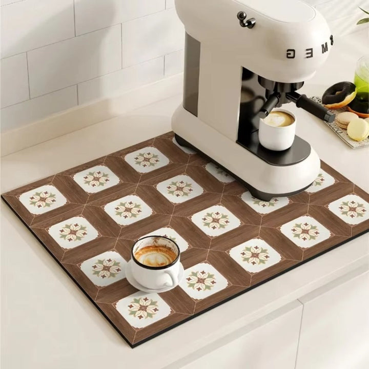 Skanto | Retro Flisdesign Absorberende Kaffematte