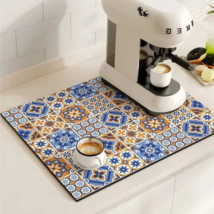 Skanto | Retro Flisdesign Absorberende Kaffematte