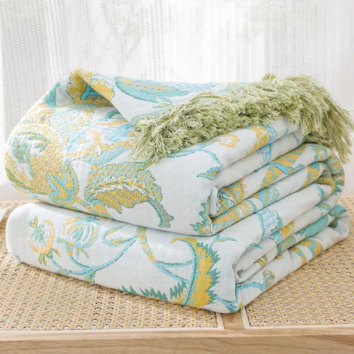 Skanto | Reverie Floral Tassel Cotton Blanket