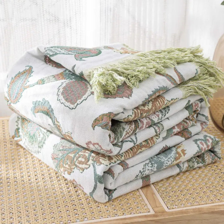 Skanto | Reverie Floral Tassel Cotton Blanket