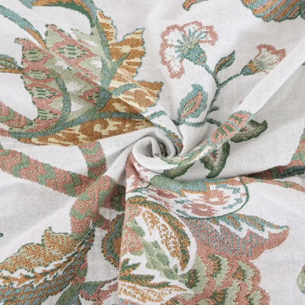 Skanto | Reverie Floral Tassel Cotton Blanket