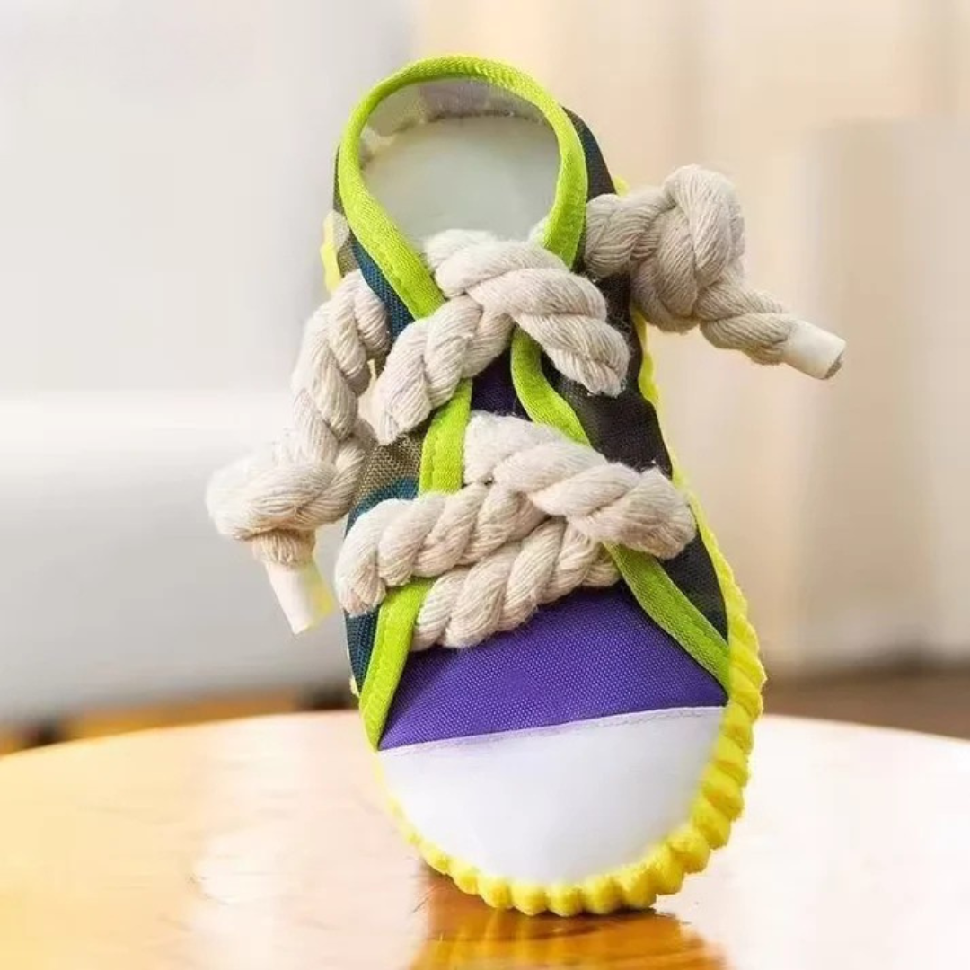 Robust hundelekene sneakers med tau og squeak-funksjon Skanto