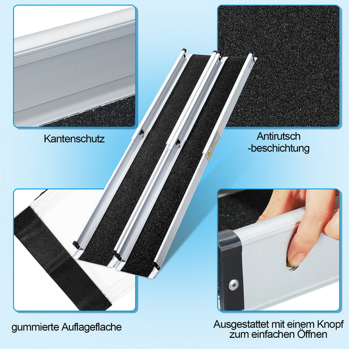 2x Rullestolrampe Aluminium Laste rampe opptil 300 kg | Skanto