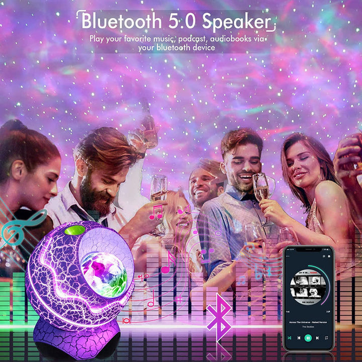 Skanto | Stjerneprosjektor, Galakseprosjektor for Soverom, Fjernkontroll & Hvitt Støy Bluetooth Høyttaler