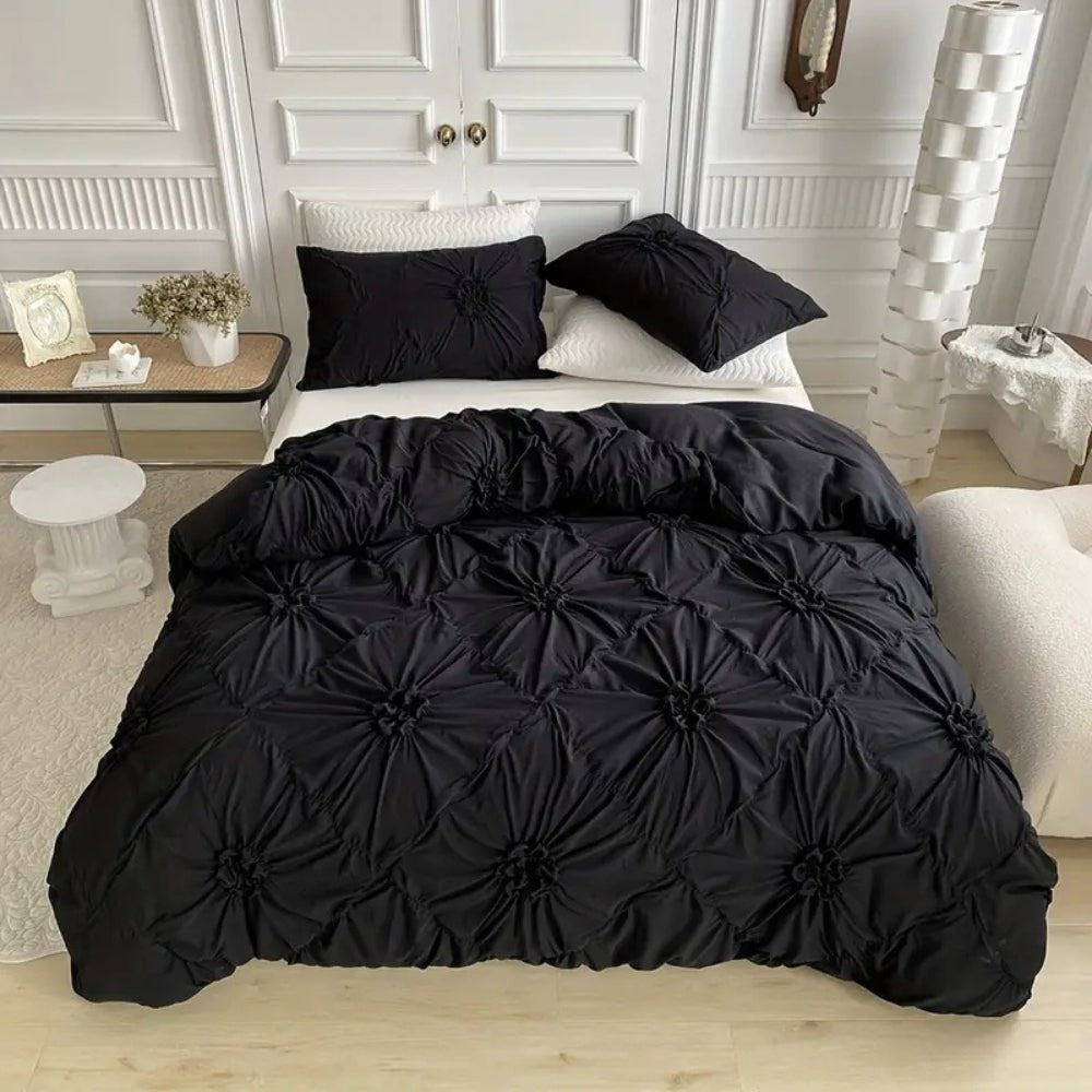 Skanto | Elegant Ruffle Duvet Cover Set with Floral Pattern