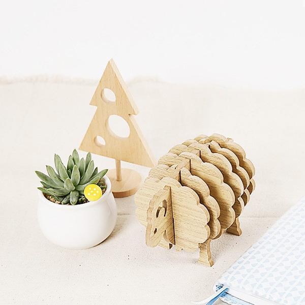 Rustikke Sau Cooperative Coaster (Sett av 6) | Skanto