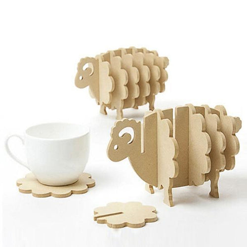 Rustikke Sau Cooperative Coaster (Sett av 6) | Skanto
