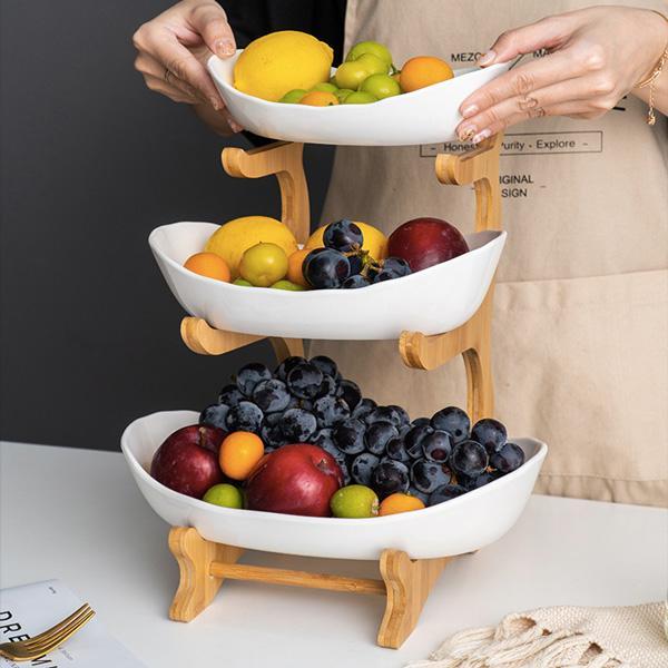 Rustikk Tier Plate Trestativ Med Tallerkener (Ulike Design & Farger) | Skanto