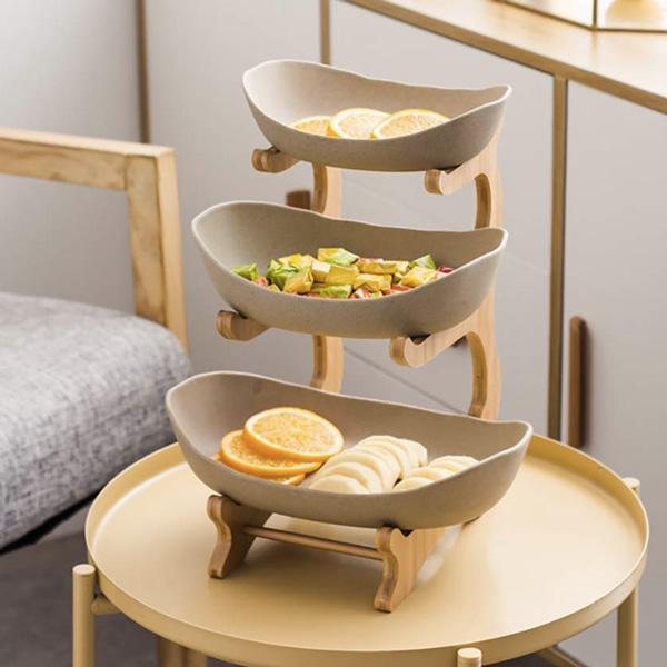Rustikk Tier Plate Trestativ Med Tallerkener (Ulike Design & Farger) | Skanto