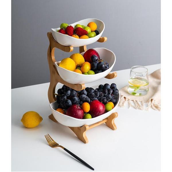 Rustikk Tier Plate Trestativ Med Tallerkener (Ulike Design & Farger) | Skanto