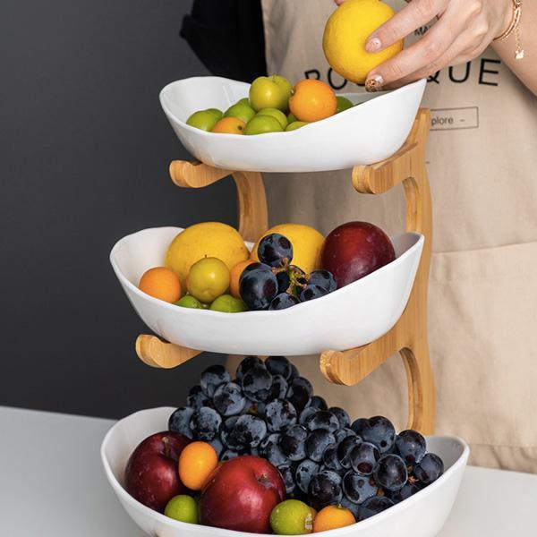 Rustikk Tier Plate Trestativ Med Tallerkener (Ulike Design & Farger) | Skanto
