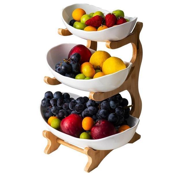 Rustikk Tier Plate Trestativ Med Tallerkener (Ulike Design & Farger) | Skanto