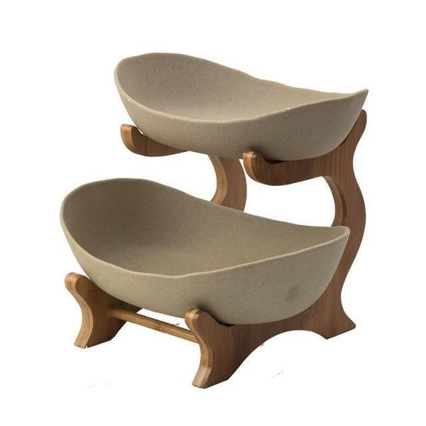 Rustikk Tier Plate Trestativ Med Tallerkener (Ulike Design & Farger) | Skanto