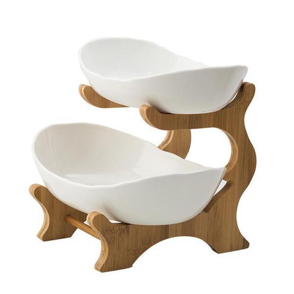 Rustikk Tier Plate Trestativ Med Tallerkener (Ulike Design & Farger) | Skanto