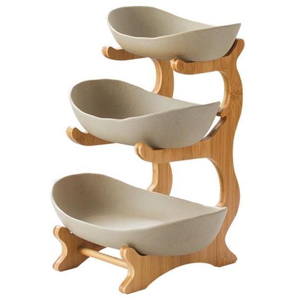 Rustikk Tier Plate Trestativ Med Tallerkener (Ulike Design & Farger) | Skanto