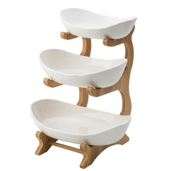 Rustikk Tier Plate Trestativ Med Tallerkener (Ulike Design & Farger) | Skanto