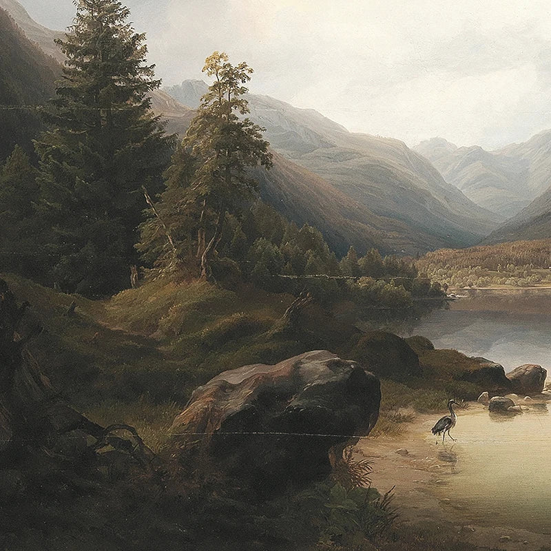 Rustikk Vintage Landskap Oljemaleri Fjell Skog Veggkunst Fine Art Lerret Utskrifter Galleri Veggbilder For Stue Spisestue Kunst Dekorasjon | Skanto