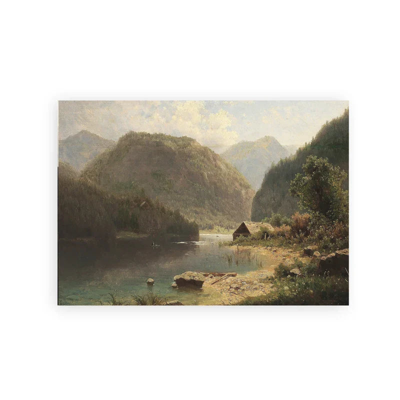 Rustikk Vintage Landskap Oljemaleri Fjell Skog Veggkunst Fine Art Lerret Utskrifter Galleri Veggbilder For Stue Spisestue Kunst Dekorasjon | Skanto