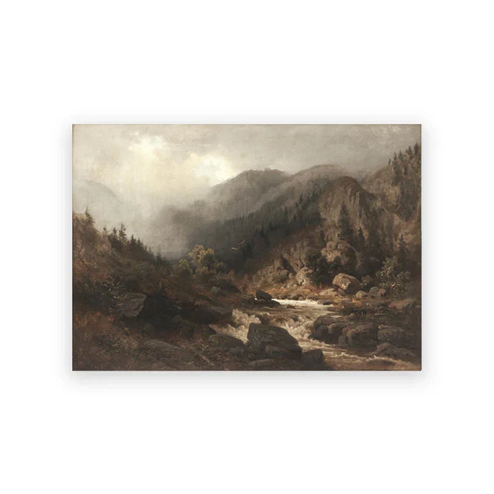 Rustikk Vintage Landskap Oljemaleri Fjell Skog Veggkunst Fine Art Lerret Utskrifter Galleri Veggbilder For Stue Spisestue Kunst Dekorasjon | Skanto
