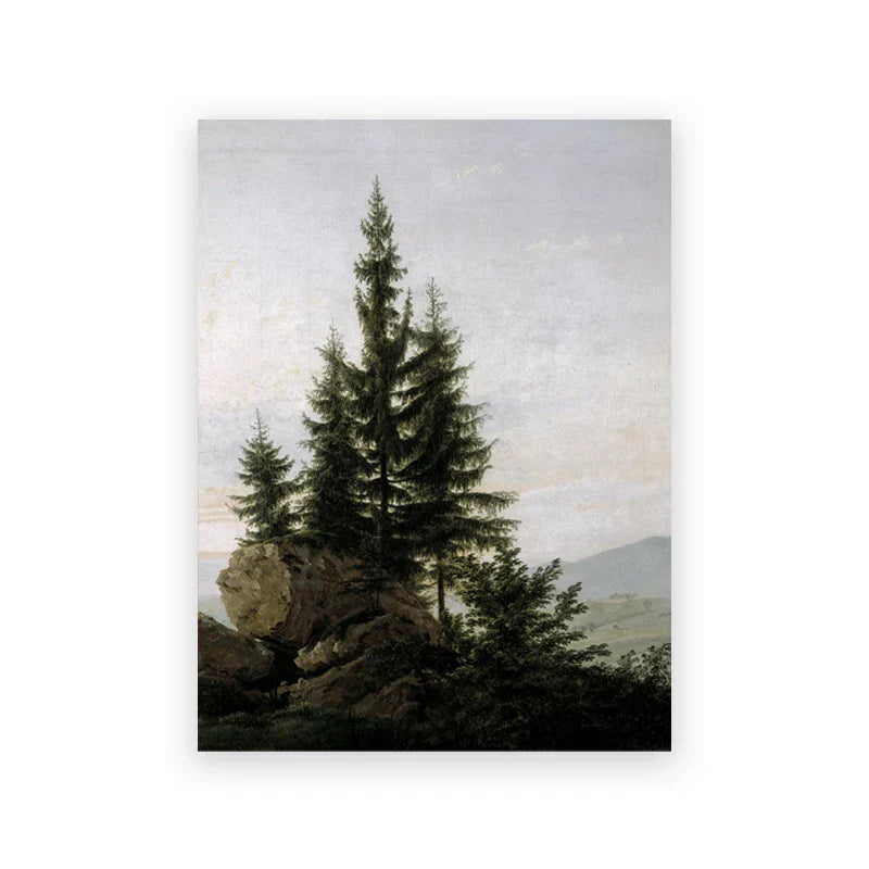 Rustikk Vintage Landskap Oljemaleri Fjell Skog Veggkunst Fine Art Lerret Utskrifter Galleri Veggbilder For Stue Spisestue Kunst Dekorasjon | Skanto