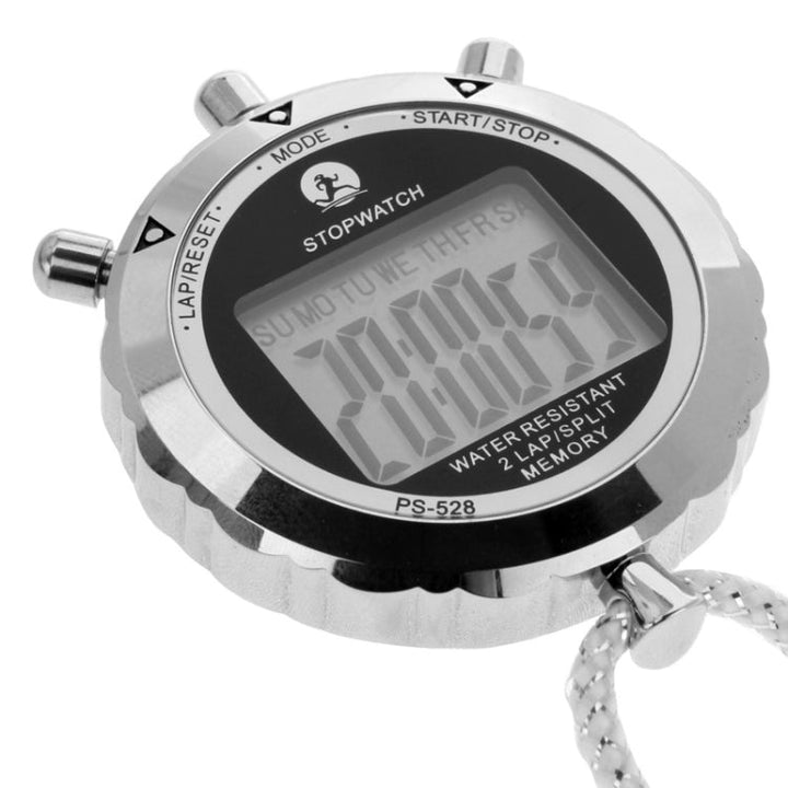 Skanto | PS528 Metall Stoppeklokke Profesjonell Chronograf Håndholdt Digital LCD Sports Telleur Timer med Rem