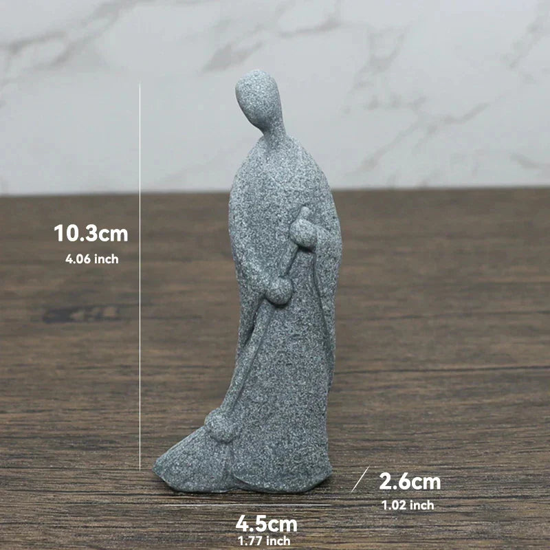 Skanto | Buddha Stein Statue Liten Buddhiste Munker Tibetansk Buddhisme Figurer Zen Hage Ornament Meditasjon Hjem Akvarium Dekorasjon