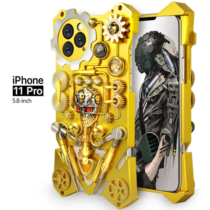 Skanto | Mekanisk Dødskalle Cyberpunk Stil iPhone Deksel
