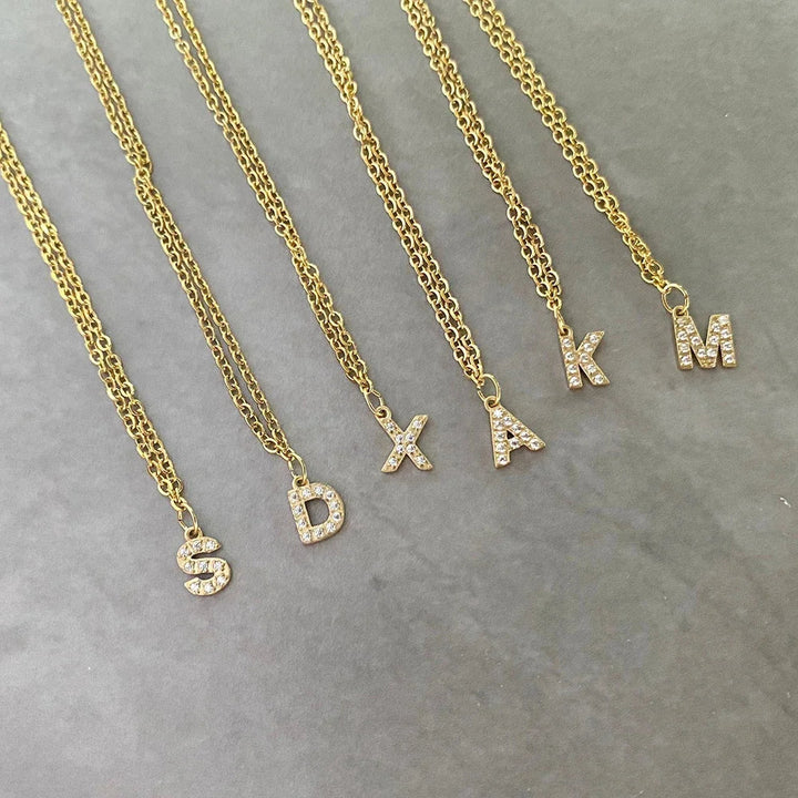 Skanto | Delikat Zirkon Bokstav Initial, Nummer, Symbol Kjedehalskjede