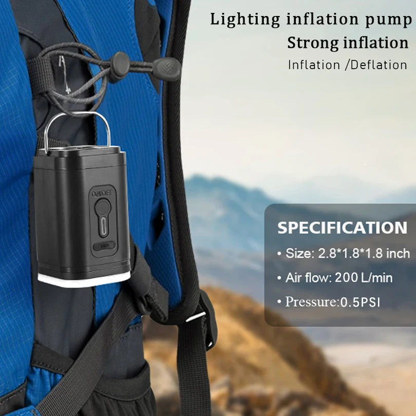 Mini luftpumpe USB-C med 5 dyser – 200 L/min | Skanto