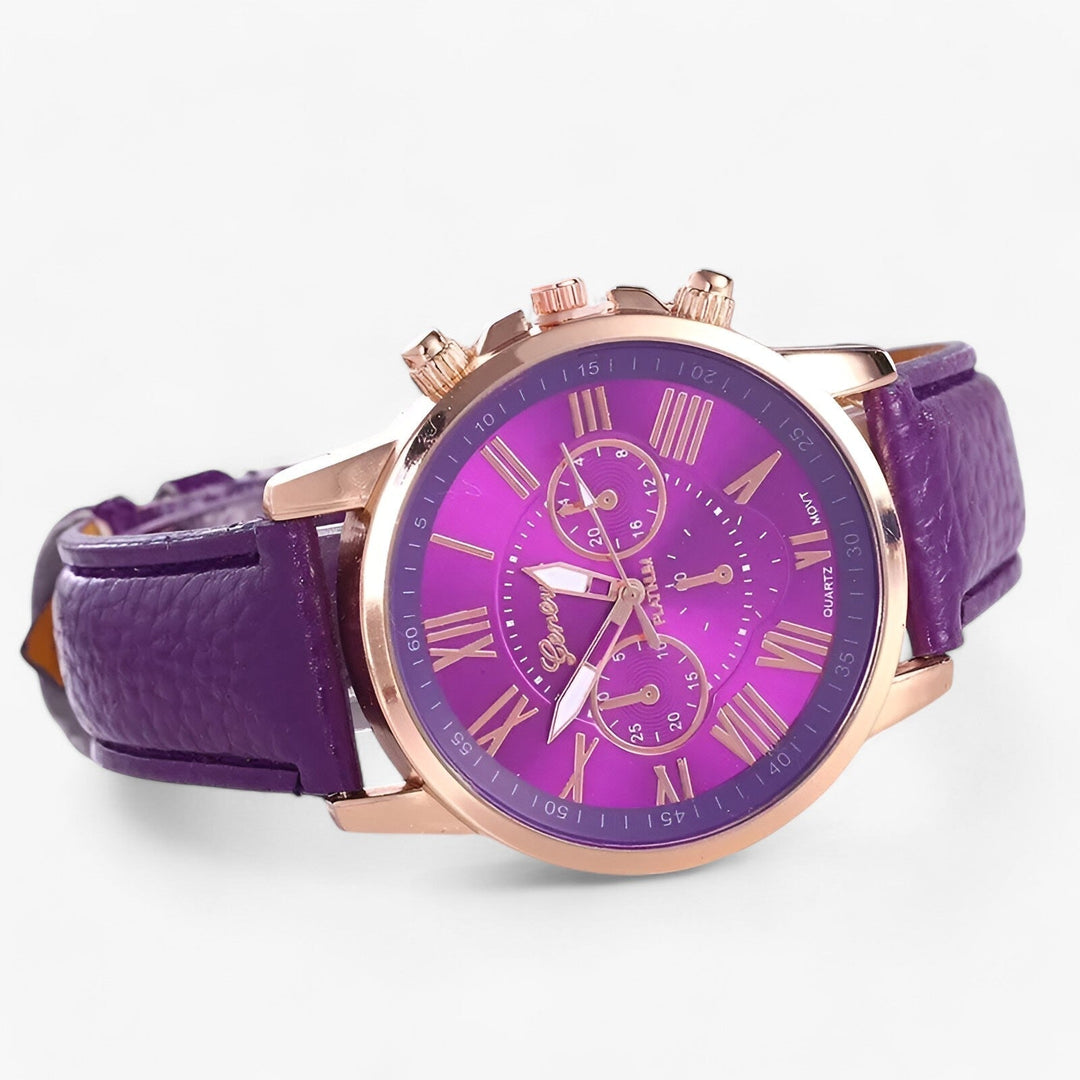 Skanto | Camille Kvinners Vanntett Lær Rem Klokke 42mm