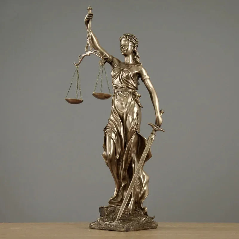 Skanto | ERMAKOVA europeisk antikk bronse gresk gudinne av rettferdighet statue Fair Angels harpiks skulptur ornamenter skrivebord hjemmeinnredning gave