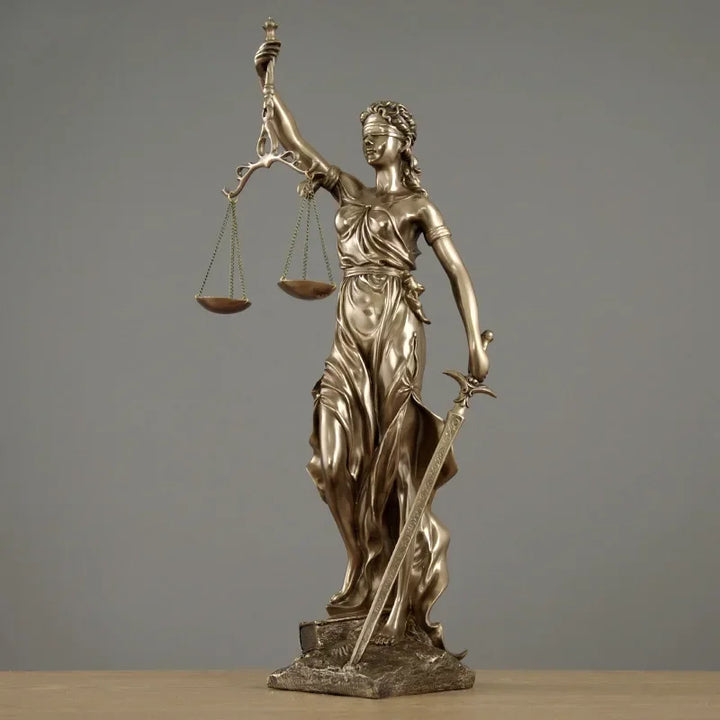 Skanto | ERMAKOVA europeisk antikk bronse gresk gudinne av rettferdighet statue Fair Angels harpiks skulptur ornamenter skrivebord hjemmeinnredning gave