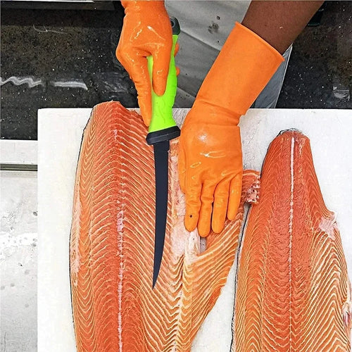 Skanto | Rustfritt stål filé- og utbeining kniv - Multifunksjonell kjøttkniv, slakterkniv, fruktskærer - Kjøkkenkniv for fisk