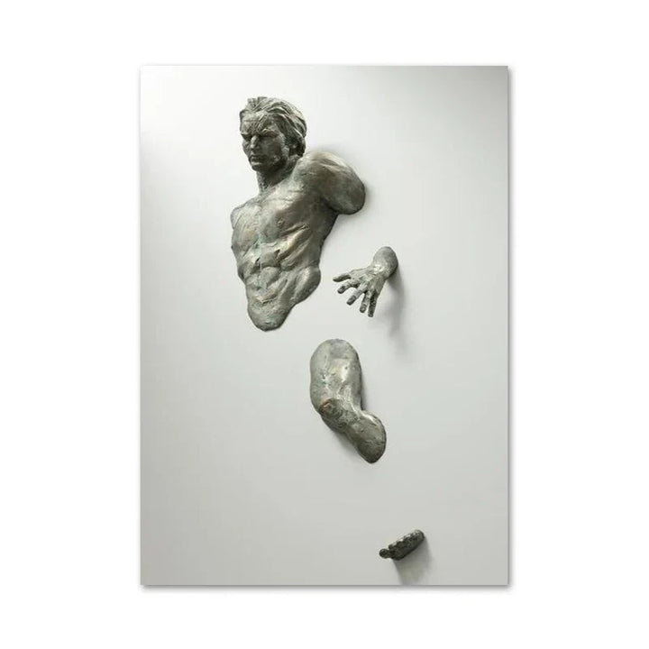 Moderne Urban Abstrakt Jern Statue Veggkunst Fine Art Lærredstrykk 3d Visualisering Figur Kunstbilder For Minimalistisk Leilighet Veggdekor | Skanto