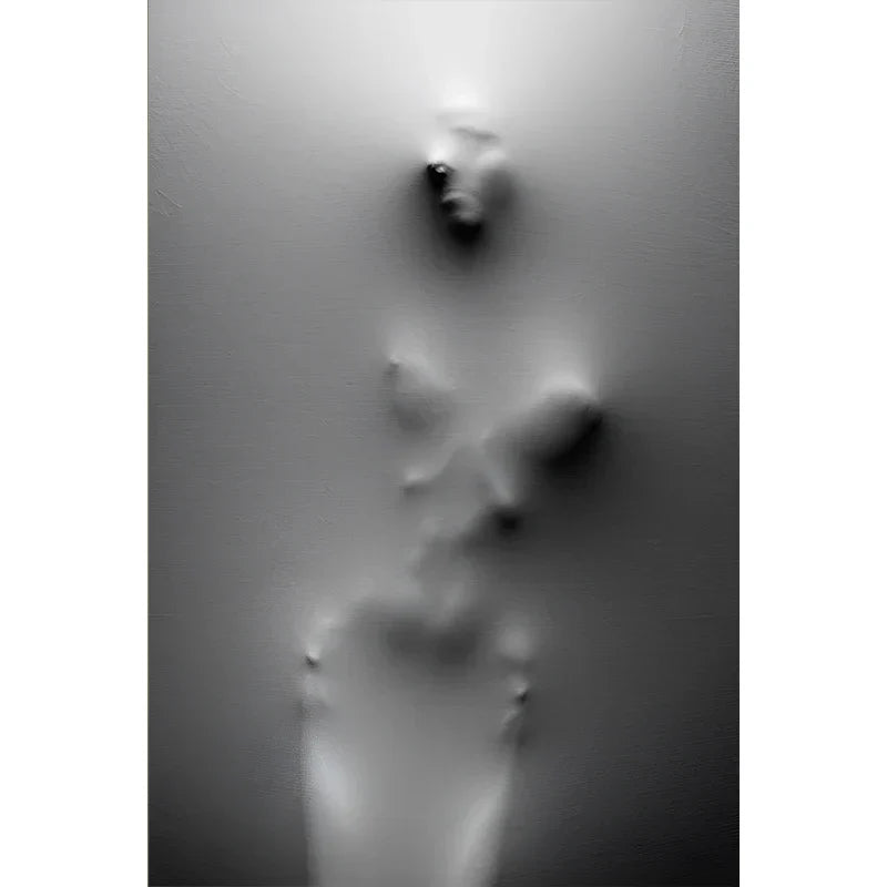 Moderne Kunst Abstrakte Spøkelsesaktige Figurer I Veggen Lerret Utskrifter Svart Hvit Vegg Kunst Plakater Bilder For Stue Soverom Kunst Dekor | Skanto