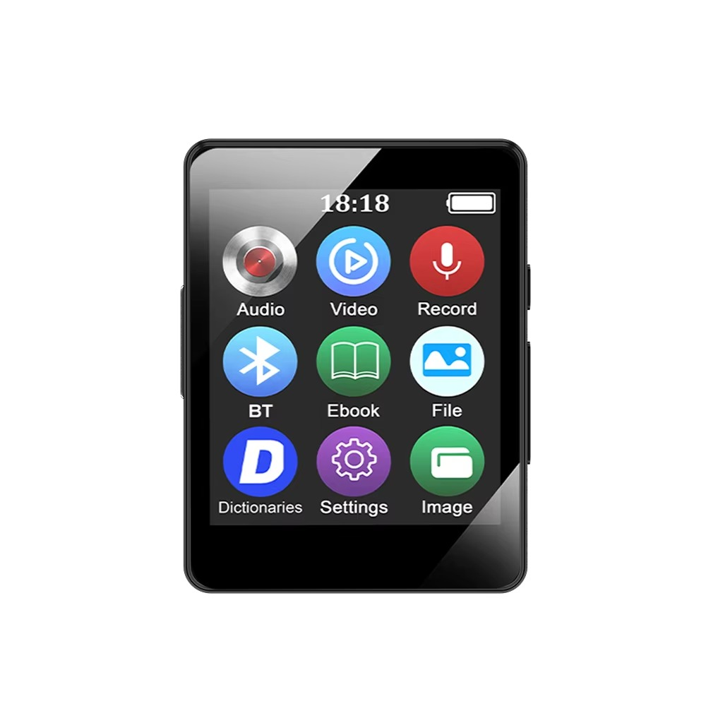 Tragbarer Bluetooth-MP3-spiller med HiFi-Stereoanlage, Mini-MP4-Videospiller, LED-bilde og sprachaufzeichnung