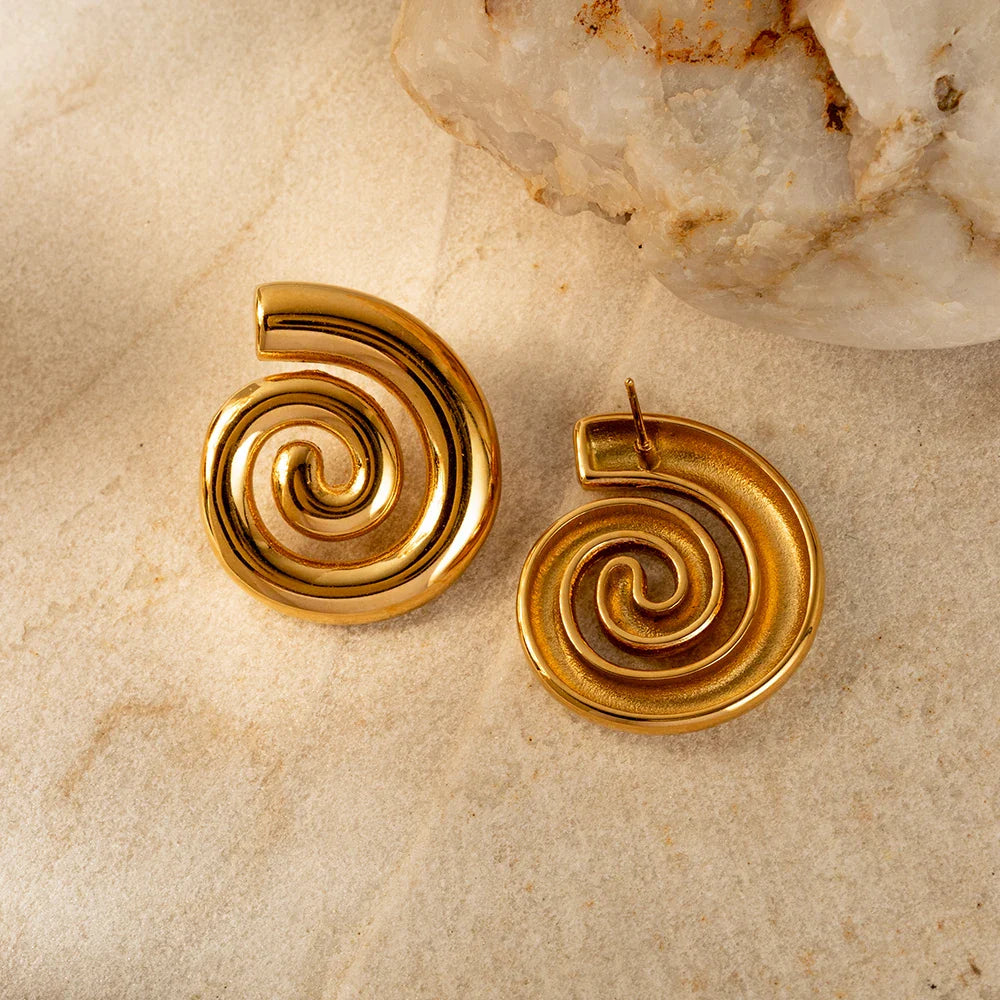Skanto | 18k Polert Spiral Øredobber