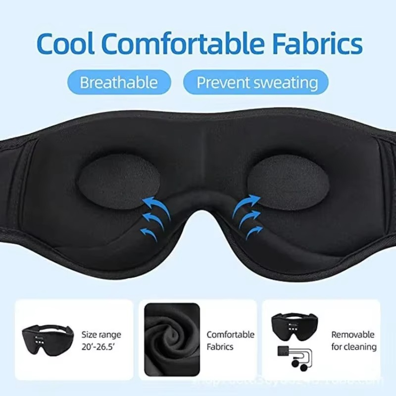 Skanto | Bluetooth sovingenhörlurar med 3D ögonmask och inbyggda HD-högtalare