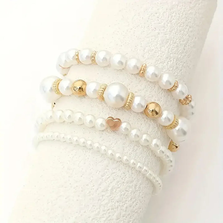 Skanto | Dristig gullbelagt perle armbåndstabel