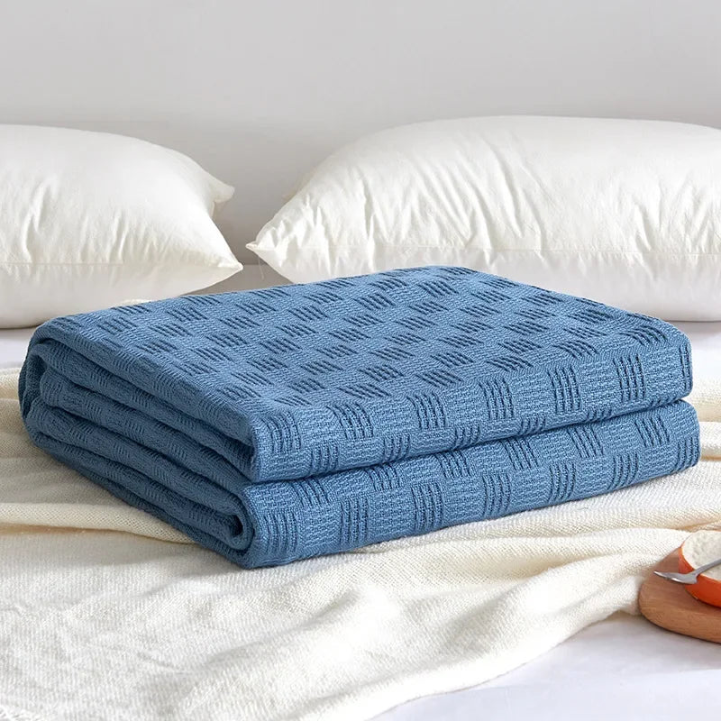 Skanto | Bomullsgauze teppe Aurelina | 100 % bomull | Pustende & Hudvennlig | Perfekt for sofa, seng & kontor