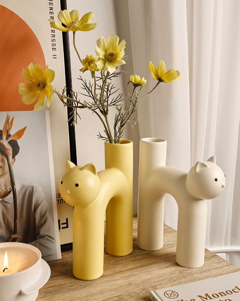 Keramisk Katt Vase | Skanto