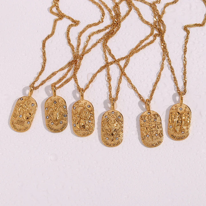 Skanto | Dainty Zodiac Tarot Inspirert Halskjede