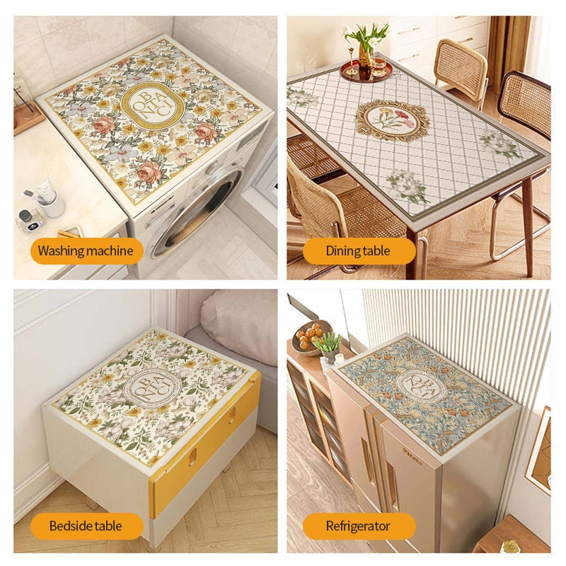 Skanto | Retro Floral Vaskemaskin Deksel Dreneringsmatte