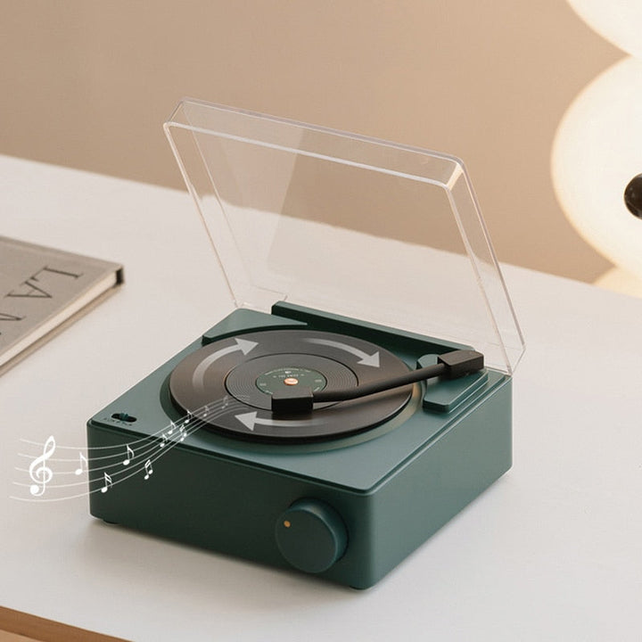 Skanto | Vintage Vibes Mini Platenspiller Bluetooth Høyttaler