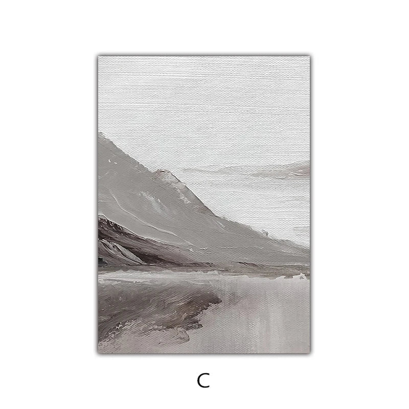 Abstract Grå Fjell Landskap Veggkunst Fine Art Lerretsutskrifter Bilder For Moderne Leilighet Stue Spisestue Kunst Dekor | Skanto