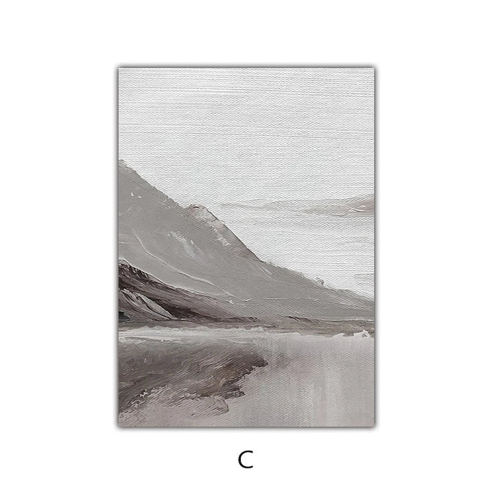 Abstract Grå Fjell Landskap Veggkunst Fine Art Lerretsutskrifter Bilder For Moderne Leilighet Stue Spisestue Kunst Dekor | Skanto
